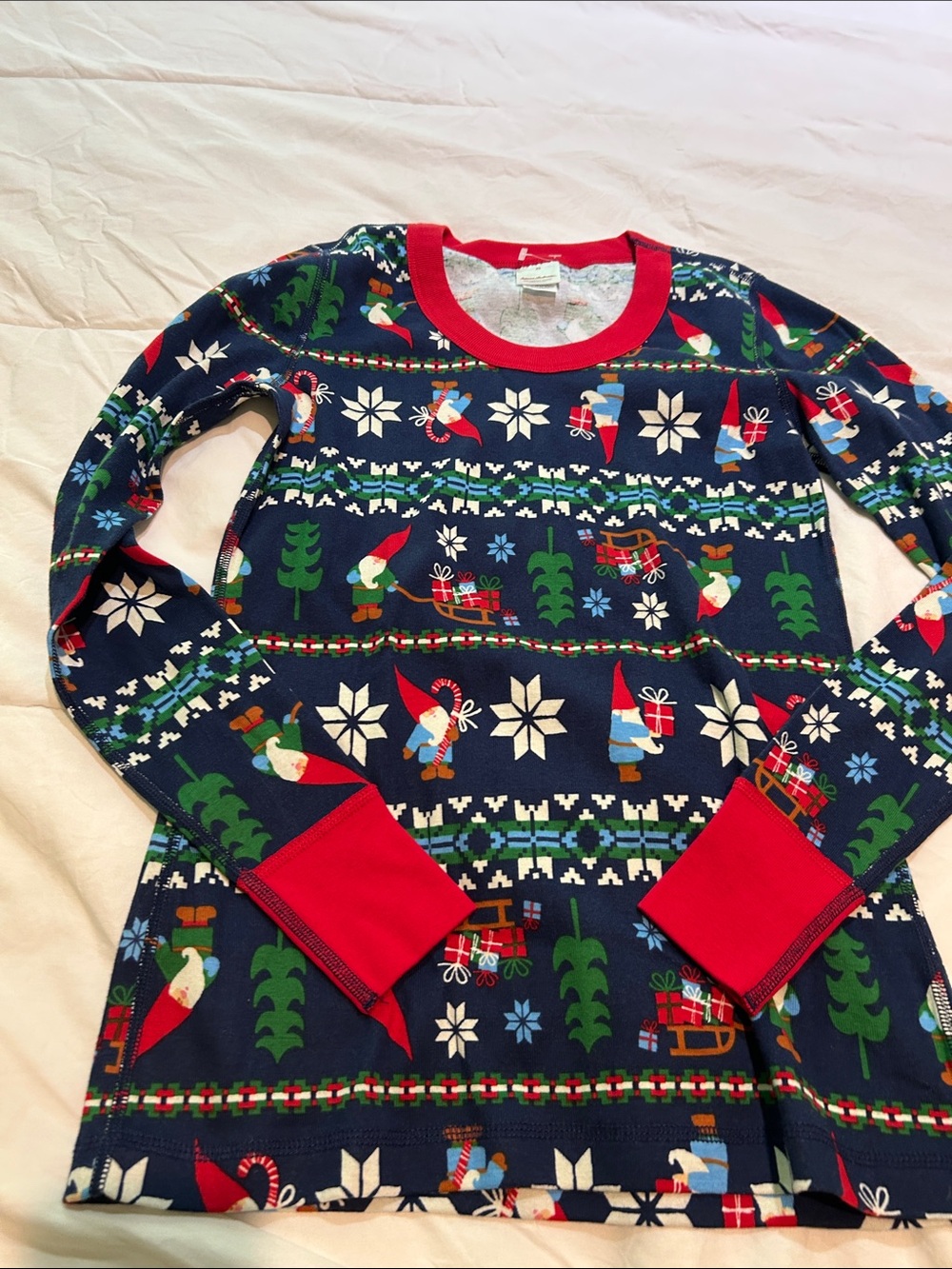 Hanna Andersson organic cotton adult XS holiday pajamas top shirt New
